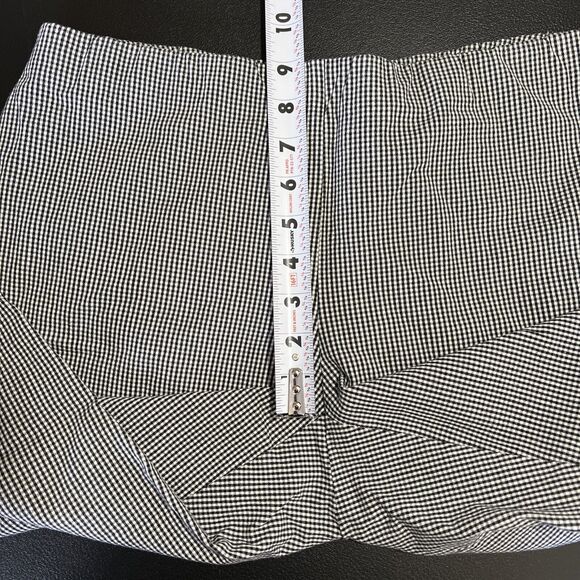 J Jill Premium BI Stretch Crop Pant 10 Black White Gingham Pull On Straight Cuff - Picture 9 of 11